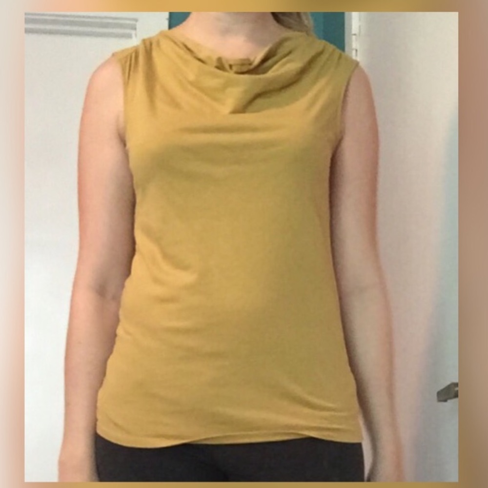 Ann Taylor Mustard Yellow Cowl Tank